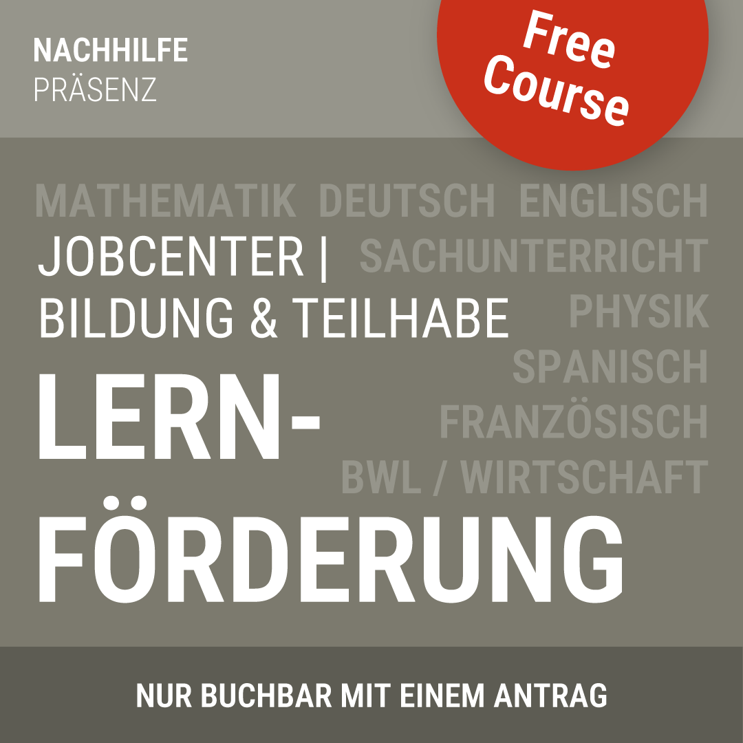 Kurse für Lernförderung Nachhilfe Jobcenter Bildung und Teilhabe BuT